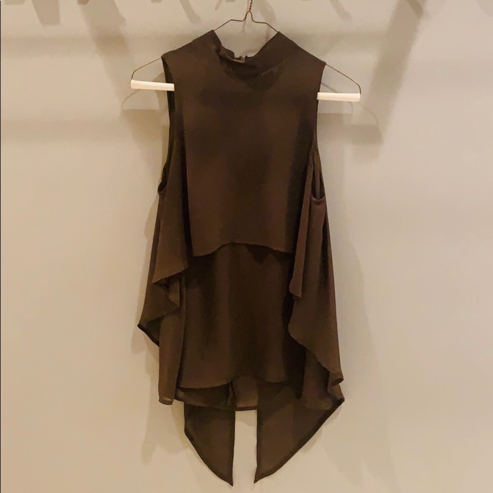 Olive Green Chiffon Blouse